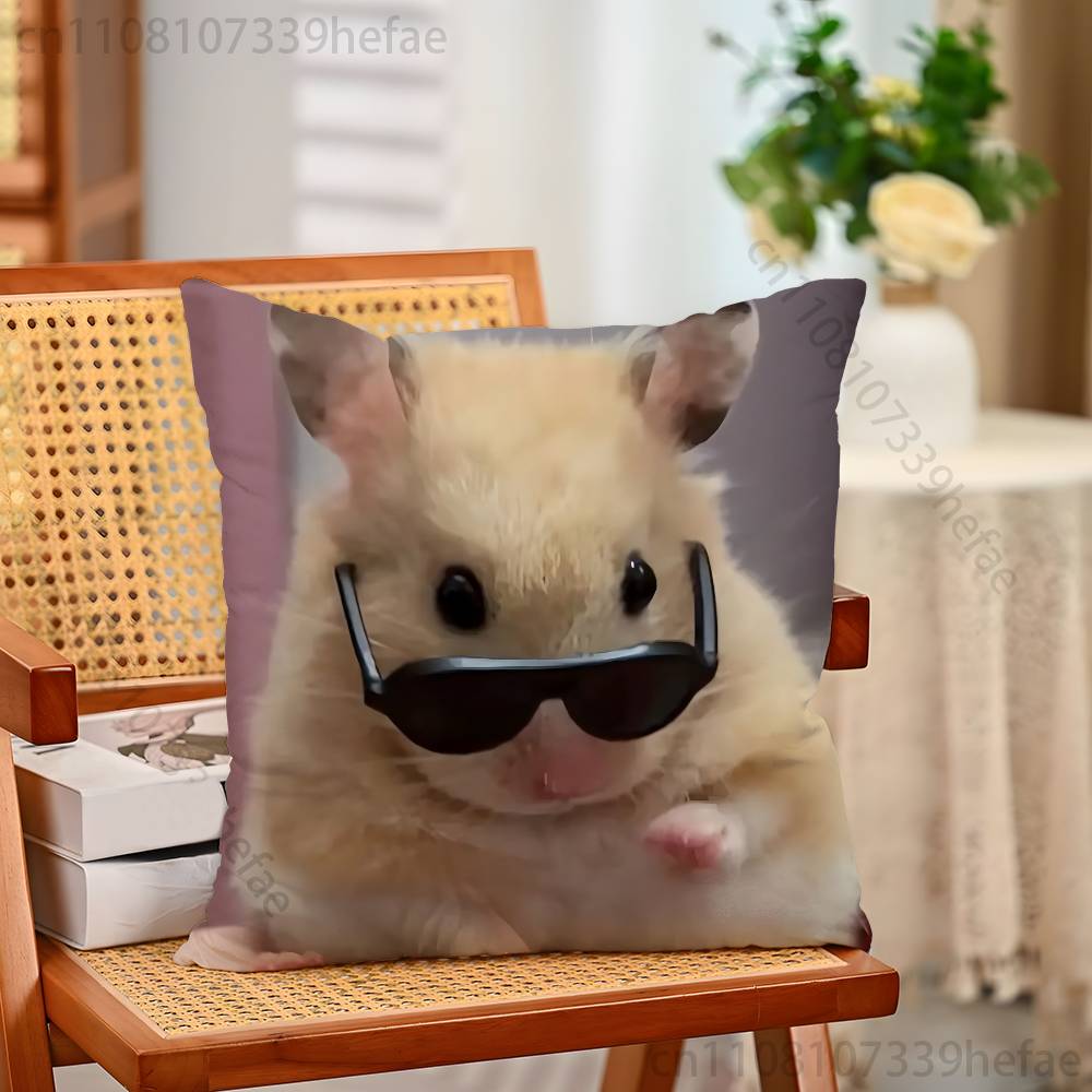 Cute Animal Hamster Throw Pillow Case For Decoration 30cm 50cm 55cm Square Home Pillowcase Case