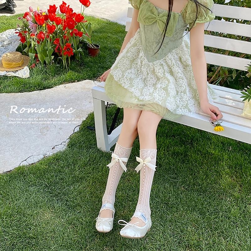 Women Ruffle Lace Leg Warmer Sweet Knee Highs Leg Socks Ballets Bows Ankle Heap Socks Summers Leg Sleeves Oversleeve