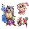 Parrots Birds Owl Heron Floral Cartoon Animals Wall Sticker Bathroom Toilet Decor Living Room Cabinet Refrigerator Waterproof  Sticker M238