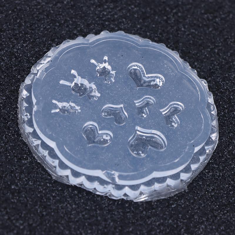 

Heart Bunny Silicone Nails Mould Rabbits Beauty Nail Art Diy Handmade Tool Silicone Mold Manicure Decorations one size