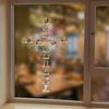 Wall Sticker Decorative Adhesive PVC Jesus Cross Santa Claus Christmas Tree Window Decal for Holiday Decor