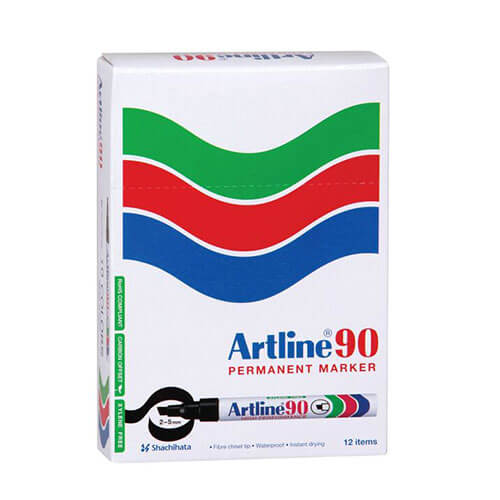 Artline Permanent Marker 5mm Chisel (Assorted 12pk)