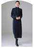 Women's High-Neck Cashmere Knit Dress - Button-Up, Knee-Length, Thick for Autumn/Winter