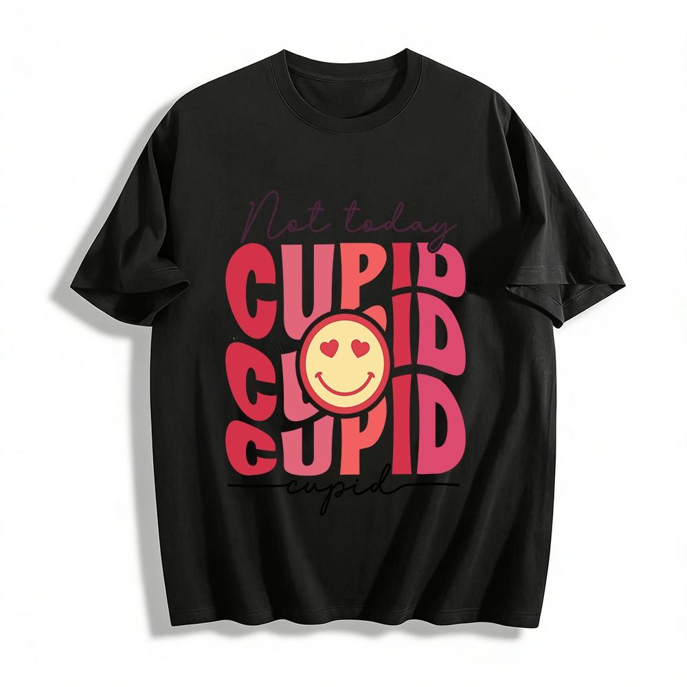 Not Today Cupid Heart Eyes Smile Graphic Casual Top Pure cotton T-shirt XXS