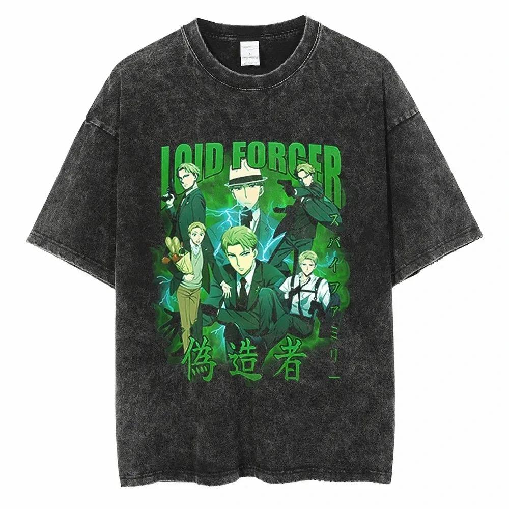 Spy x Family Anya Peeking Classic Scene Vintage Washed Anime T-Shirt, Unisex Cute Anime Fan Streetwear Tee, 100% Cotton Casual Short Sleeve Top