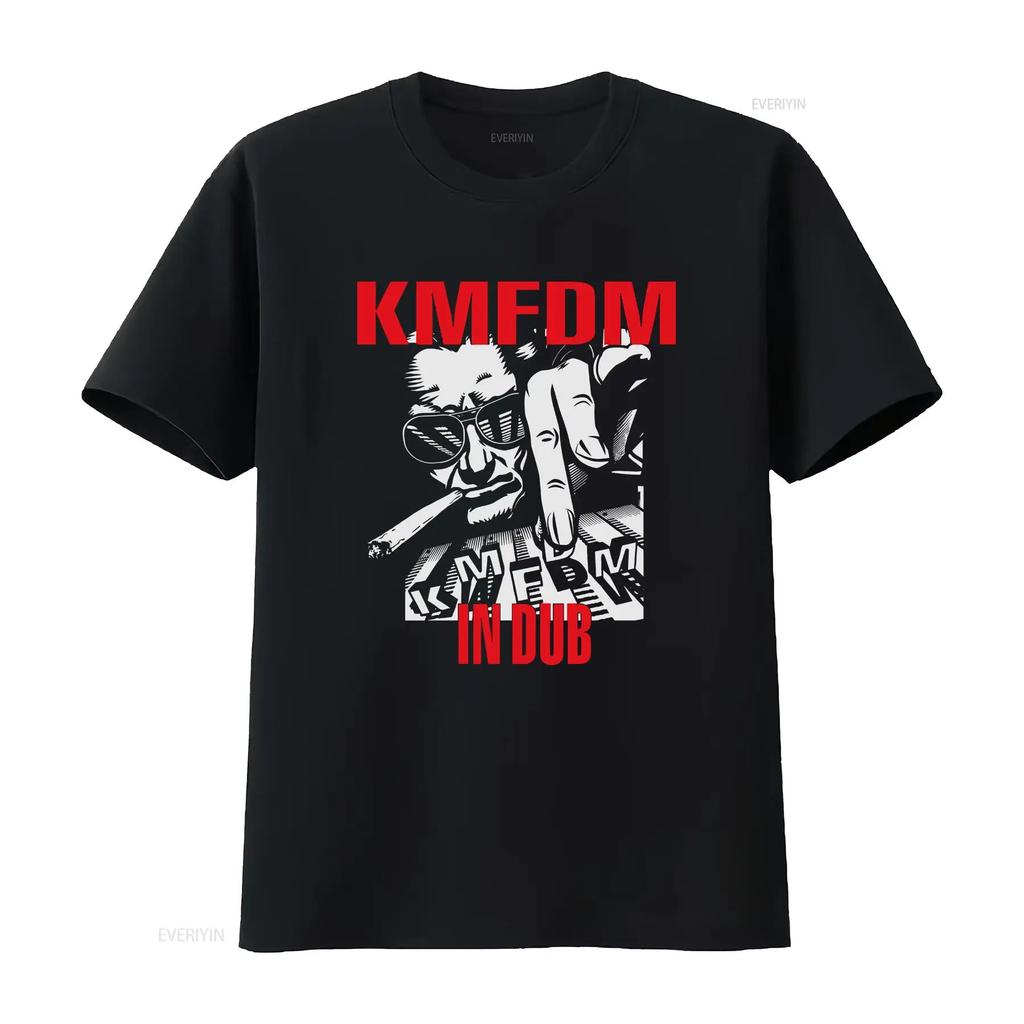 KMFDM T Shirt vintage Washed designer clothes Unisex homme Top For Everyday Wear Casual Comfortable Versatile Slightly