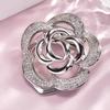 Scarf Ring Clip for Women Rhinestone Flower Belt Scarf Slide Buckle Metal Floral Shawl Brooch Ties Clips for Dress Shirts Clothing Accessories