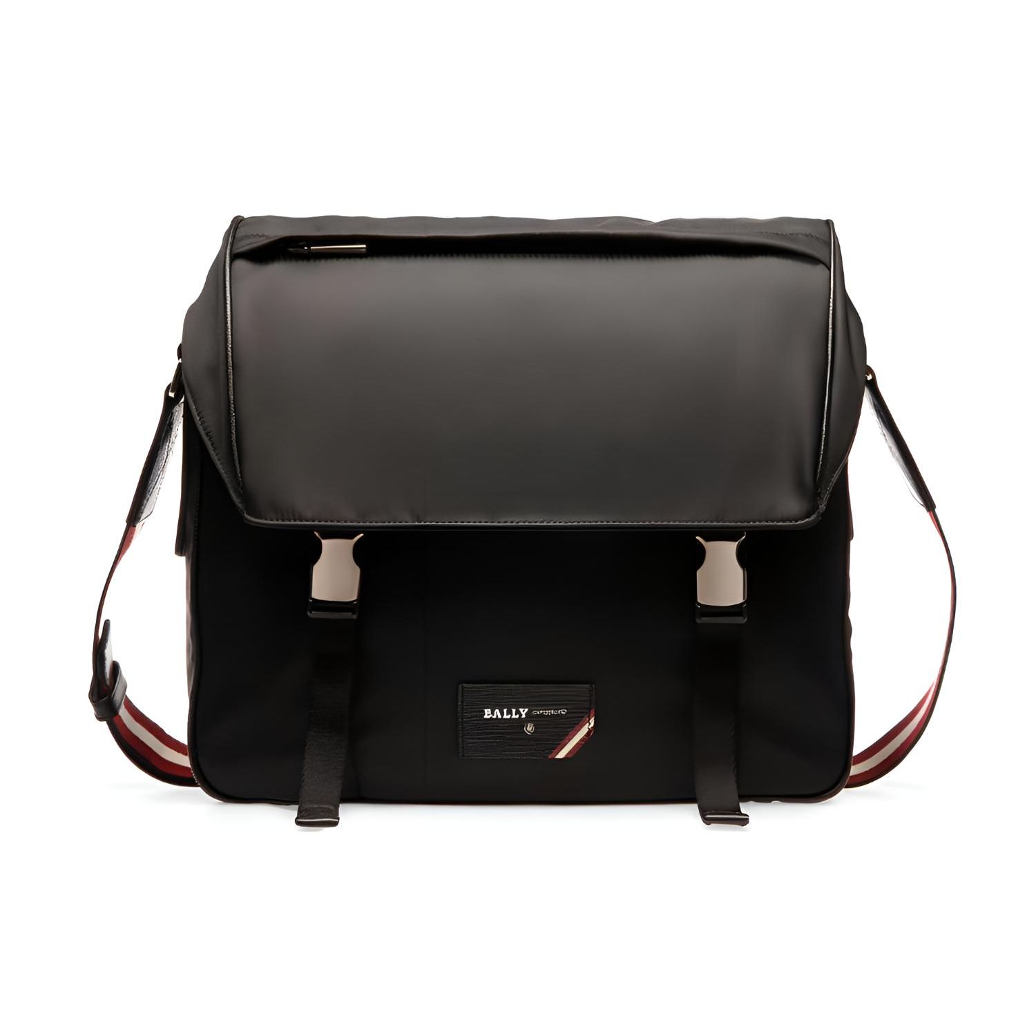 

Bally Fabro Solid Color Casual Nylon Messenger Bag Men bags Black 6226335 Basic Set (Bag+Dust Bag)
