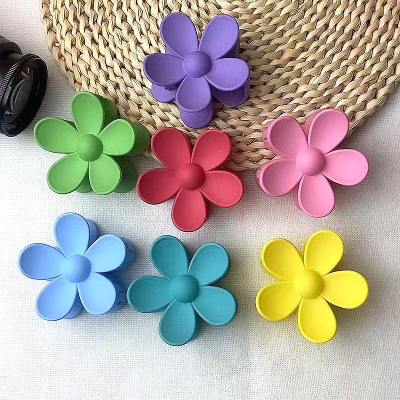 Milk Coffee Flower Claw Hair Clip - Five-Petal Cute Updo & Ponytail Accessory