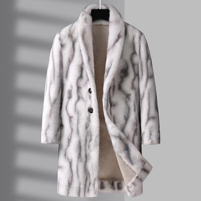 Winter Imitation Mink Fur Integrated Double-sided Coat for Men with Plush and Thickened Long Autumn/winter Long Sleeved Coat