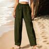 Women's Casual And Fashionable Color Loose Pants With Pocketes