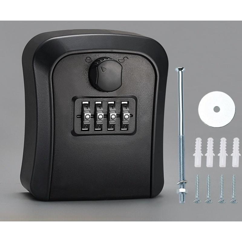 

LUXROB Key Lock Box 4-digit Code Password Storage Key for Home Wall Mounted Anti-theft Waterproof Outdoor Knob Safe Key Box чёрный