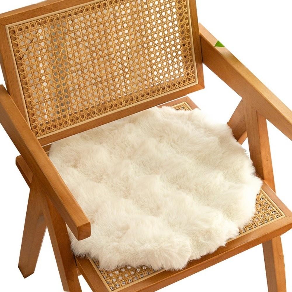 Winter Faux Rabbit Fur Cushion Thickened Stool Seat Mat Comfortable Round Seat Cushion Stool Seat