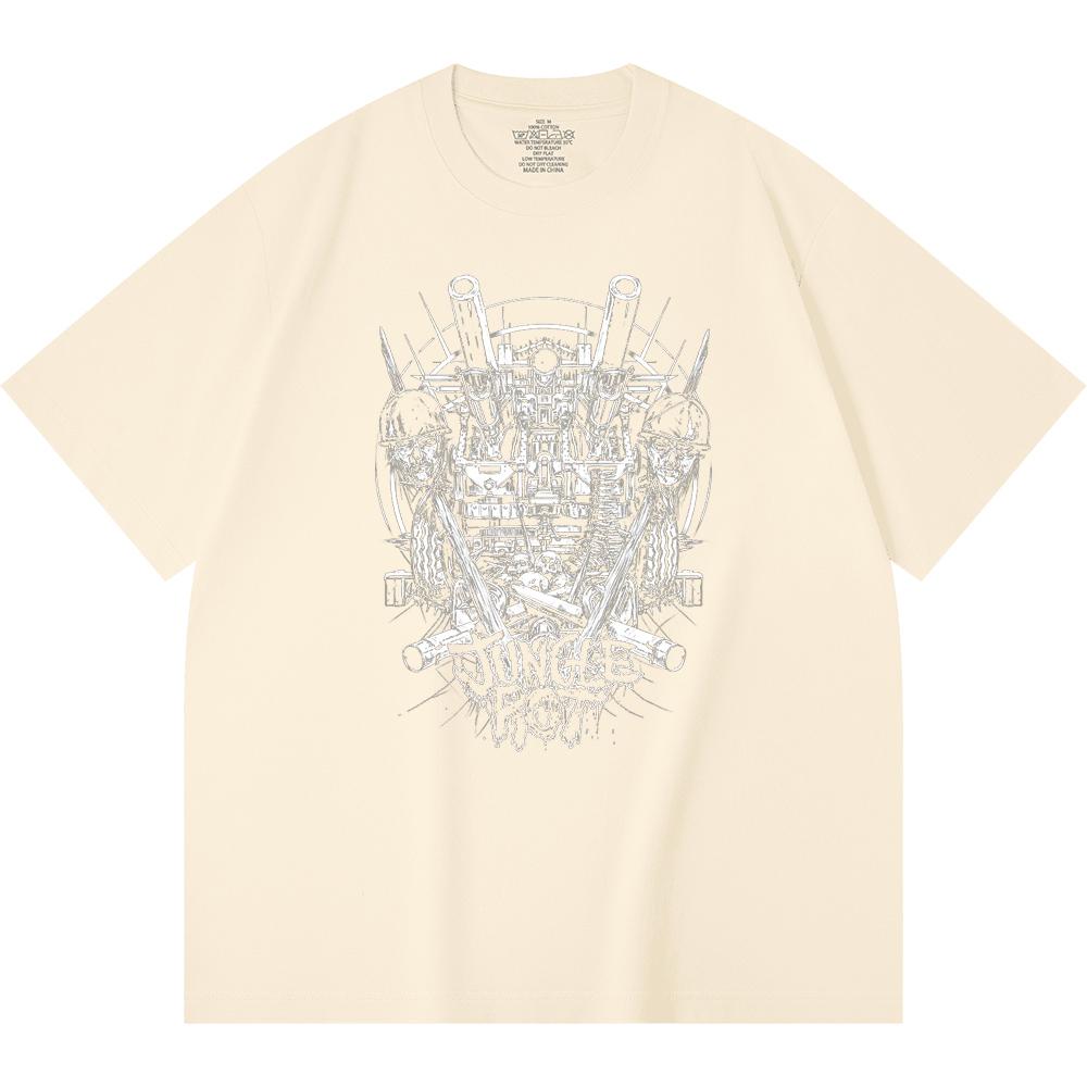 230 g/m² 100% Bavlna T-shirt Heavy Metal Rocková Kapela Tisk Populární Hudby Unisex Těžký Bavlněný T-shirt