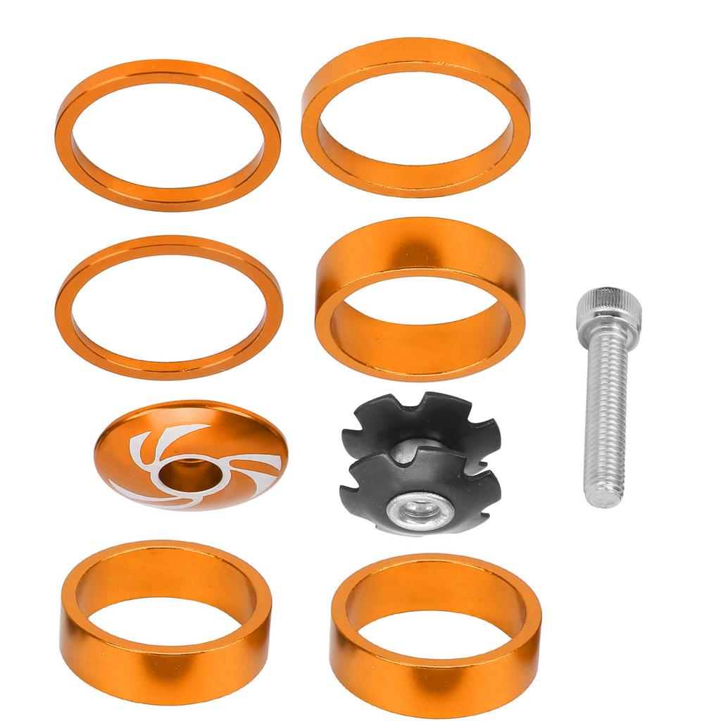 6Pcs Bike Headset Spacer Aluminium Alloy Bicycle Handlebar Stem Spacers for Mountain BikeGold