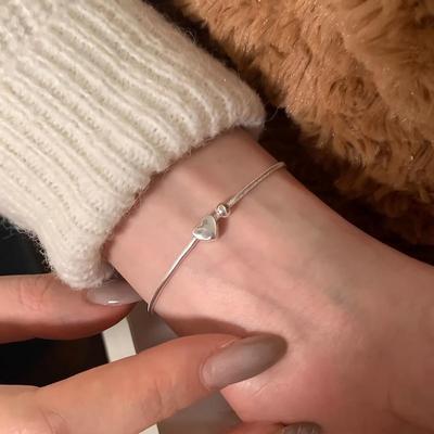 Women's Heart Ball Snake Chain Simple Minimalist Bracelet