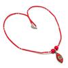 Red Coral Cabochon Necklace Bohemian Tibetan Nepali Beaded Jewelry 18" NA 757