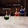 Oil Lamp Chimney Clear Glass Oil Burner Windproof Heat-Resistant Lamp Shade Portable Candle Holder For Bar Dining Room No Fuel