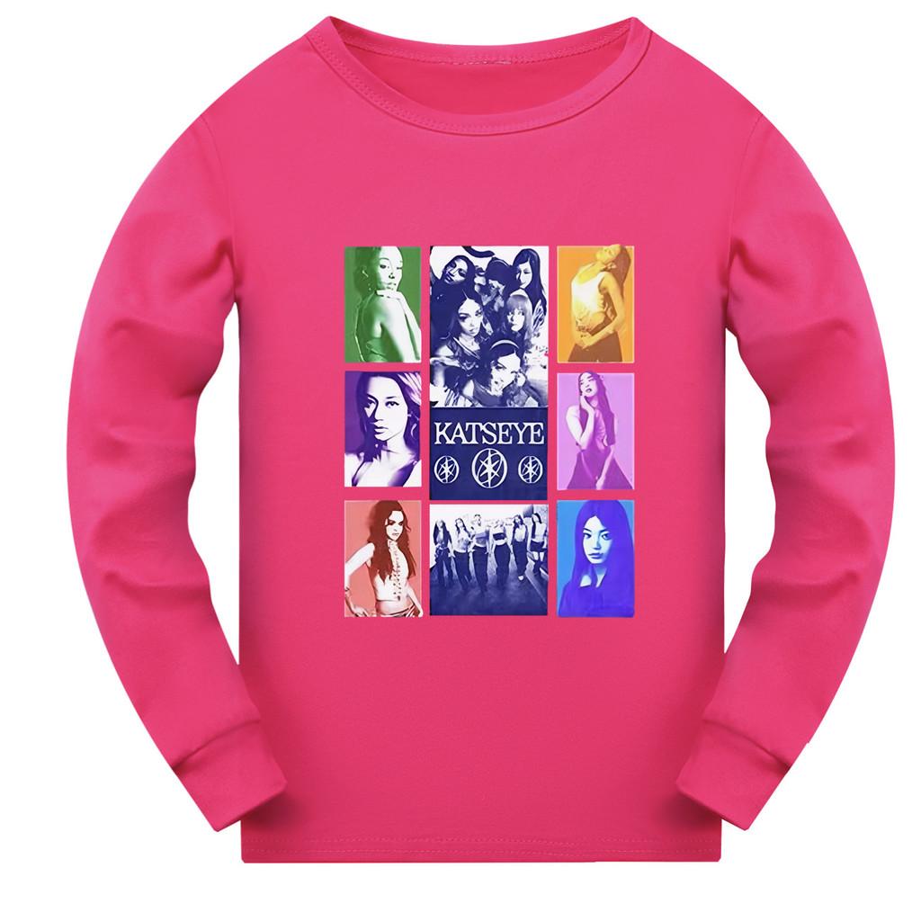 5321 Kids Girls KATSEYE Pop Star Print Long Sleeves T-Shirt