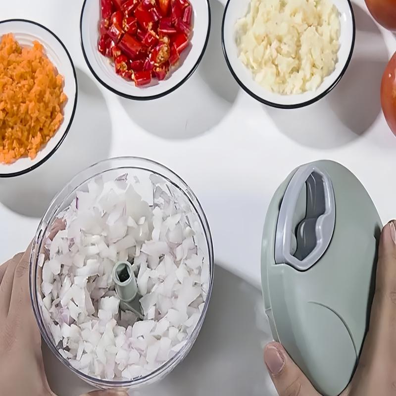 1pc Kitchen Garlic Press, Rotary Mixer, Household Multifunctional Vegetable Slicer, Auxiliary Food Grinder, Manual Garlic Press