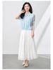 Elegant French Fine Spun Lace Puff Sleeve Cotton Blouse - Women's Summer Top