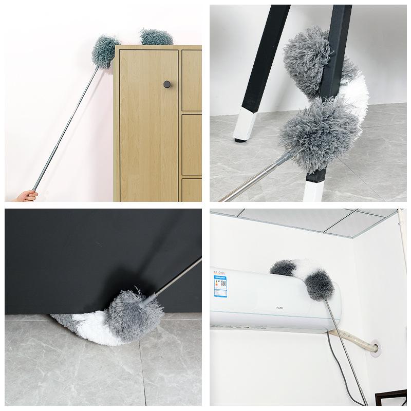 Electrostatic Dust Duster Retractable Long Pole Lint-Free for Ceiling Fan Window Sill Home Household High-Reach Dusting Tool
