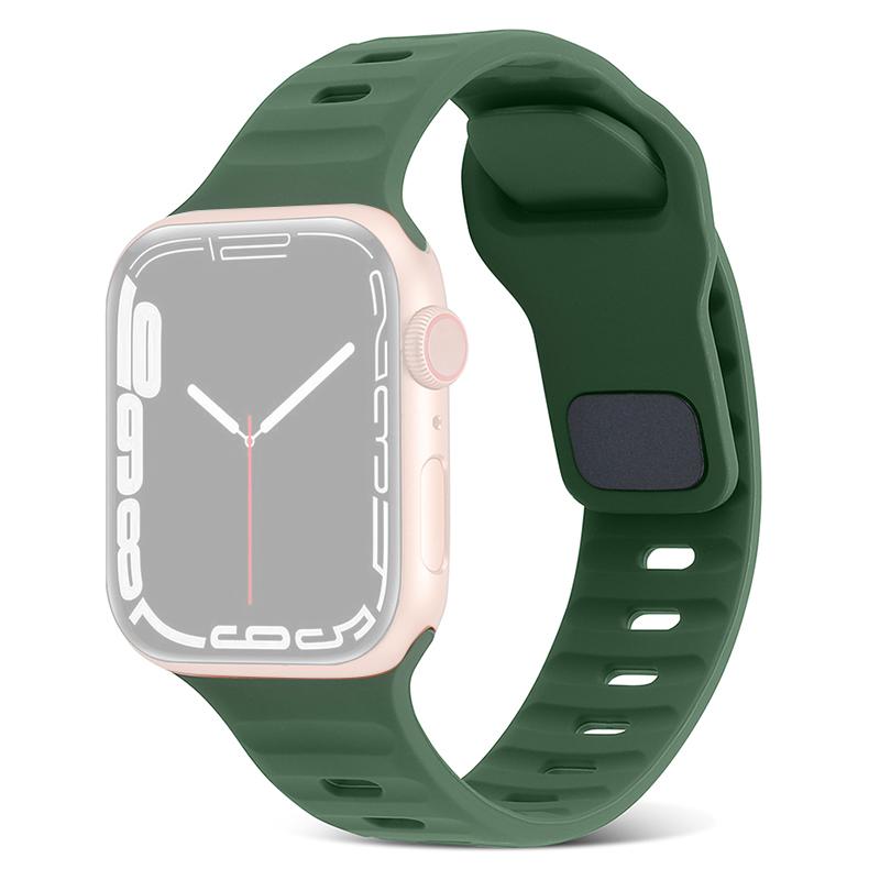 

For Apple Watch Series 10 46mm/Ultra 2/Ultra 49mm/9 8 7 45mm/SE (2023) SE (2022) SE 6 5 4 44mm/3 2 1 42mm Silicone Strap Replacement Army Green
