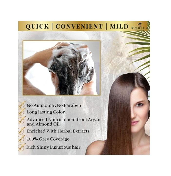 Organics Hair Color Shampoo With Natural Extracts 400 ml - Dark Brown
