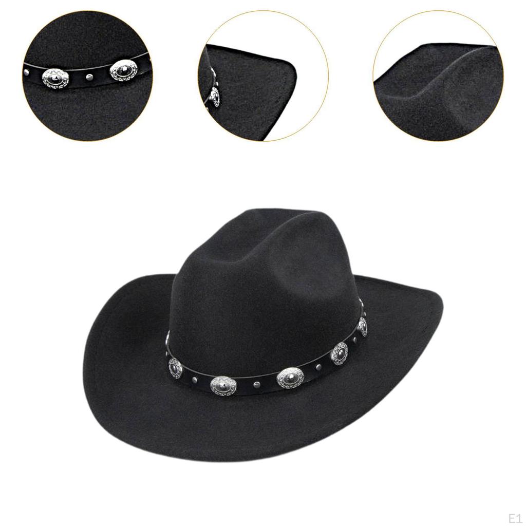 Big Brim Hat Sunhat Cowgirl for Outdoor Carnival Music Festival Fancy Dress