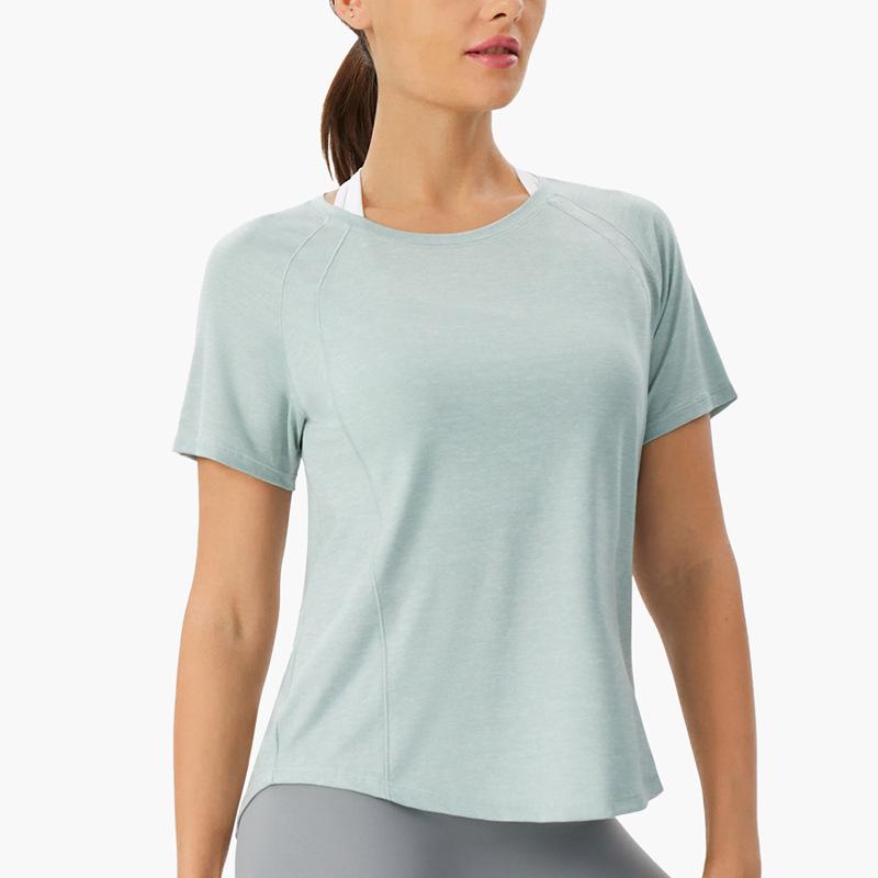 Dam Lös Passform Yoga Topp – Andningsbar Meshrygg, Snabbtorkande Löpar T-shirt, Kortärmad Träningsblus