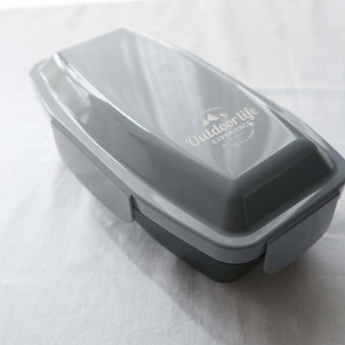 Komori Resin Bento Box, Outdoor Life, 4-Point Lock Dome Lunch Box, Gray, 750ml, Easy-to-Wash R-Shaped, Made In Japan