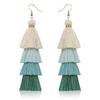 Bohemian Multi-Layer Fringed Earrings Ethnic Style Colored Ear Hooks Drooping Earrings