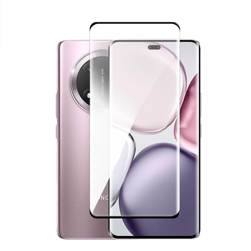 4in1 2+2 3D Curved Tempered Glass Screen Protector For Honor X9C Clear HD Glass Protective Film + 2pcs Soft Camera Lens Film