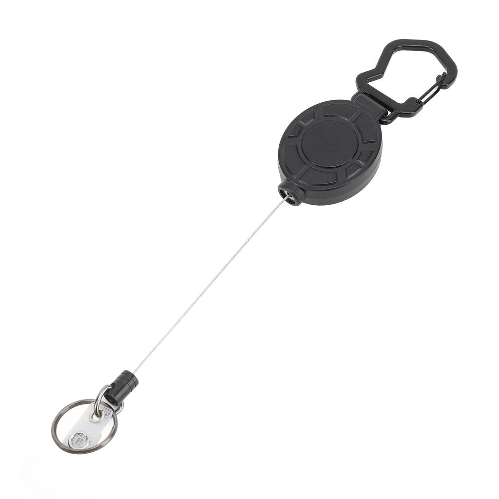 Retractable Keychain Heavy Duty 80cm Stainless Steel Wire Magnetic Retractable ID Badge Holder