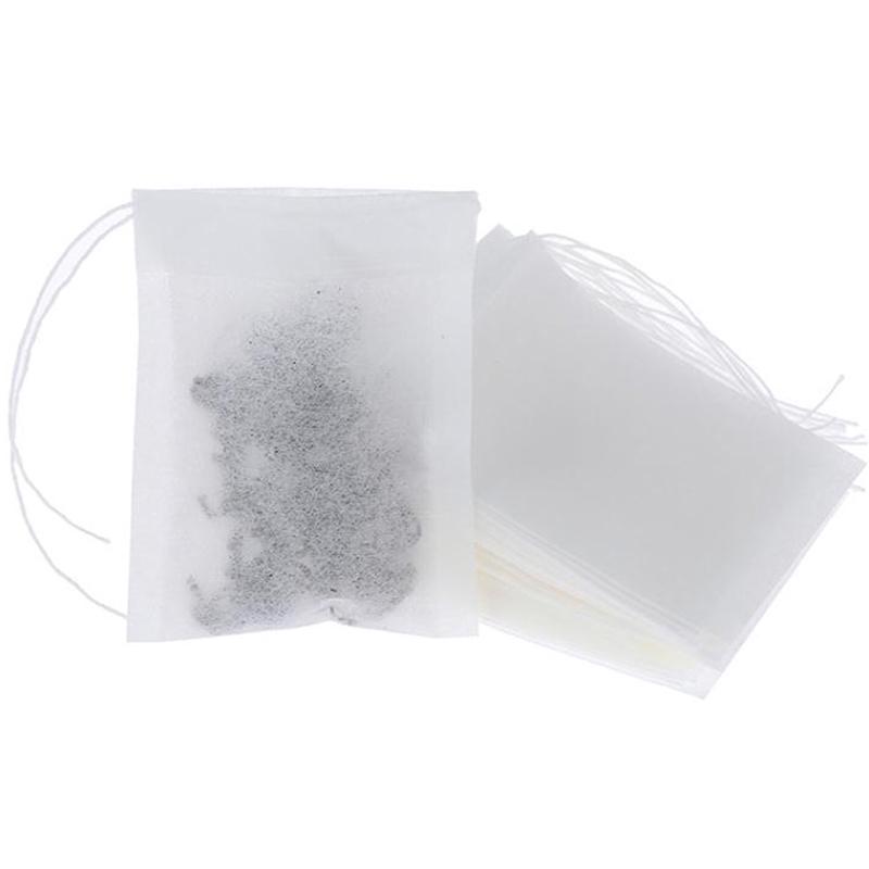 100Pcs/Lot Tea Bag Filter Paper Bags Empty Drawstring Teabags For Herb Tea
