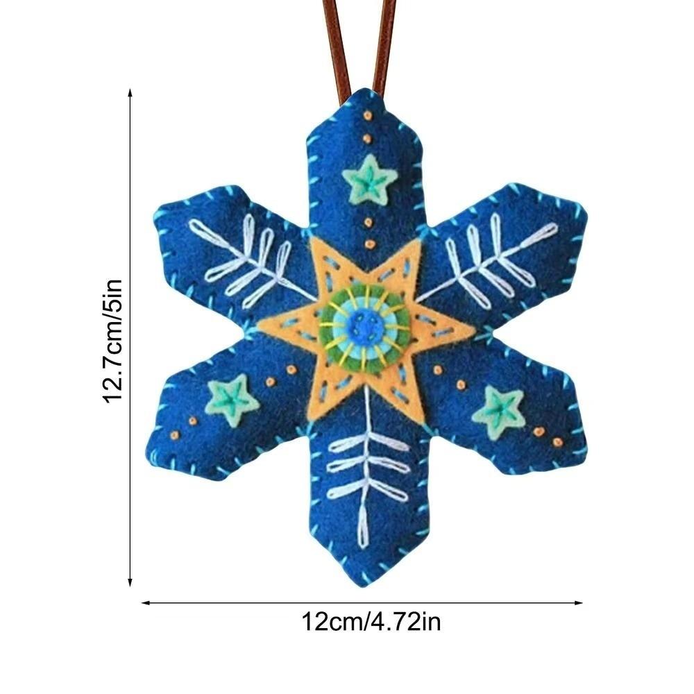 

Vibrant Christmas Felt Ornament Kit DIY Crafts Material Package Christmas Snowflake Felt Ornament Kit Embroidery Supplies