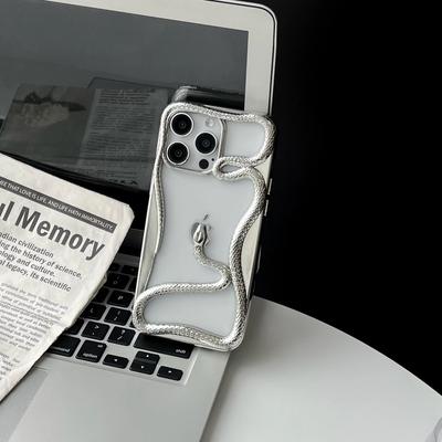 Hollow Snake Plating Phone Case For iPhone 16 15 14 13 12 11 Pro Max Plus 17 Pro Heat Dissipation Electroplating TPU Soft Cover