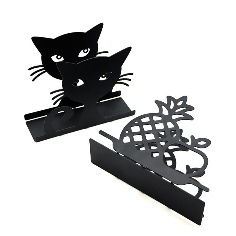 Premium Metal Foldable Napkin Stand Creative Cats Pineapple Shape For Restaurant Hotel Home Kitchens Storage