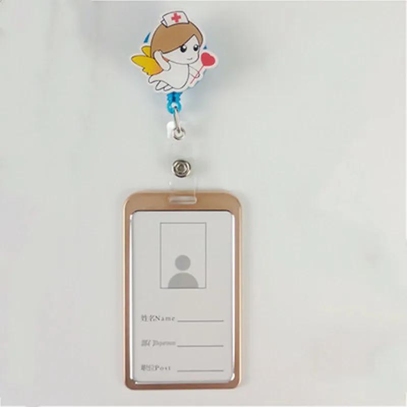 Cartoon Nurse Doctor Hospital Medical Keychains Retractable Brooch Badge Reel Clip ID IC Name Card Holders Gifts