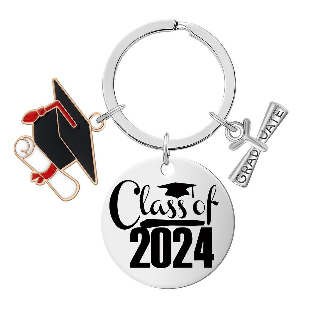 Stainless Steel Inspirational Graduation Keychain for Classmates and Teachers