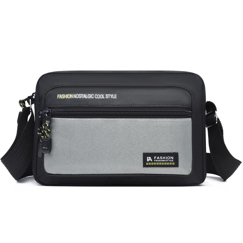 Oxford Cloth Mens Shoulder Bag With Letter Pattern And Color Block Design For Casual Daily Use