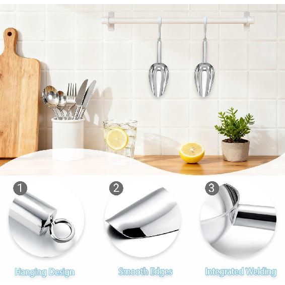 Ice Scoop for Freezer, Metal Small Ice Scooper for Ice Machine, Stainless Steel Kitchen Food Scoops for Ice Bucket Bar Party Wedding -3 Oz