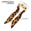 Stippenlint omwikkeld Metaal Breed Armband Luipaardprint Zijden Sjaal Armband Manchet Armband Dames