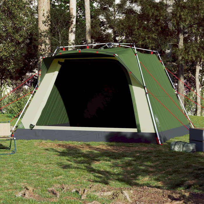 Tente de camping - vidaXL - 4 personnes - Imperméable - Système de dégagement rapide - Vert