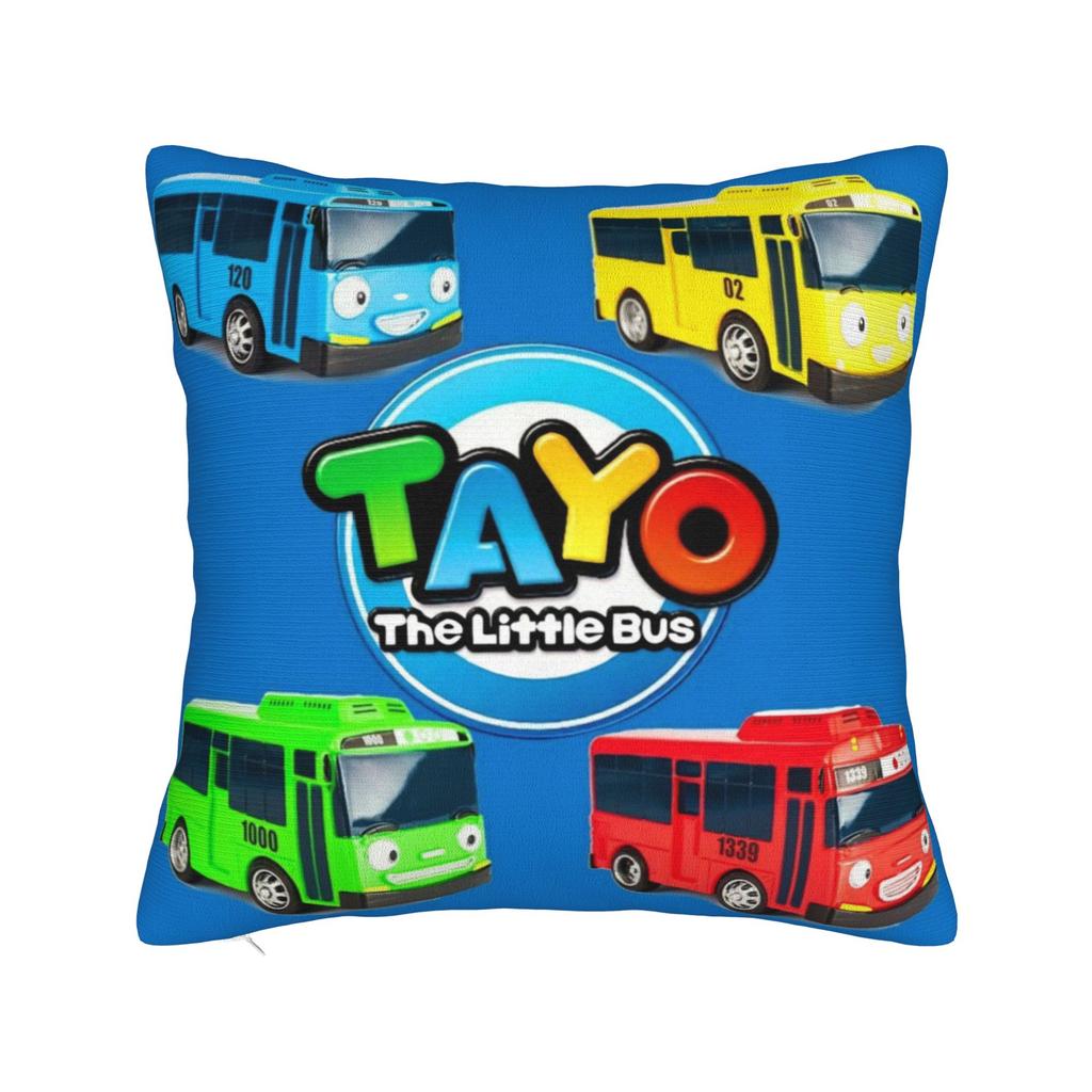 Morbida Federa per Cuscino Anime Tayo Il Piccolo Autobus Copricuscino in Poliestere Decorazione Cartone Animato Carino Novità Federa per Cuscino Copertura Vendita all'Ingrosso