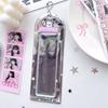 Y2K PVC Photo Card Holder Silver with Keychain Four-grid Life Photo Protector Card Sleeve Kpop Idol Strip Photo