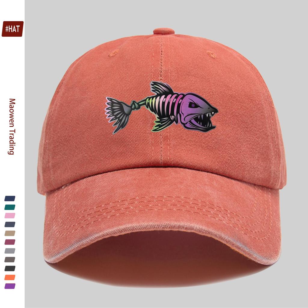 pc Unisex Multicolor Fishbone Pattern Printed Baseball Cap Casual Travel Decorative Sun Hat Comfortable Lightweight MultiCo