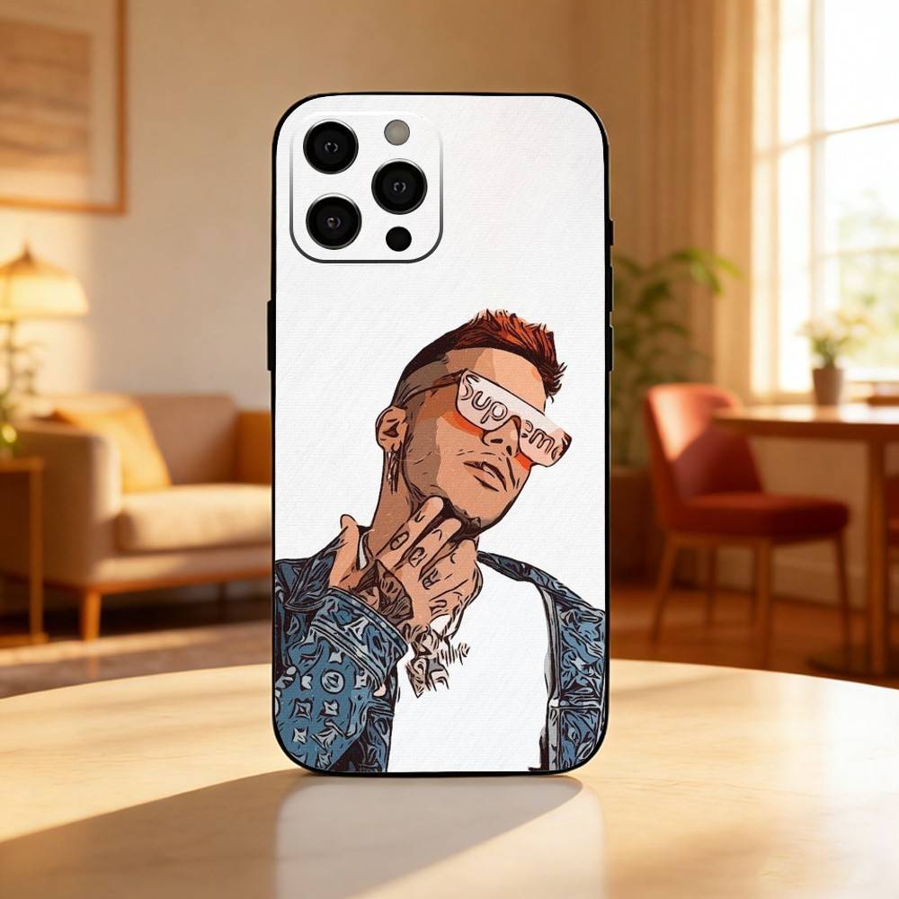 S-Sfera E-Ebbasta Singer Phone Case For iPhone17,16,15,14,13,12 Plus,Max Soft Silicone Black Cover