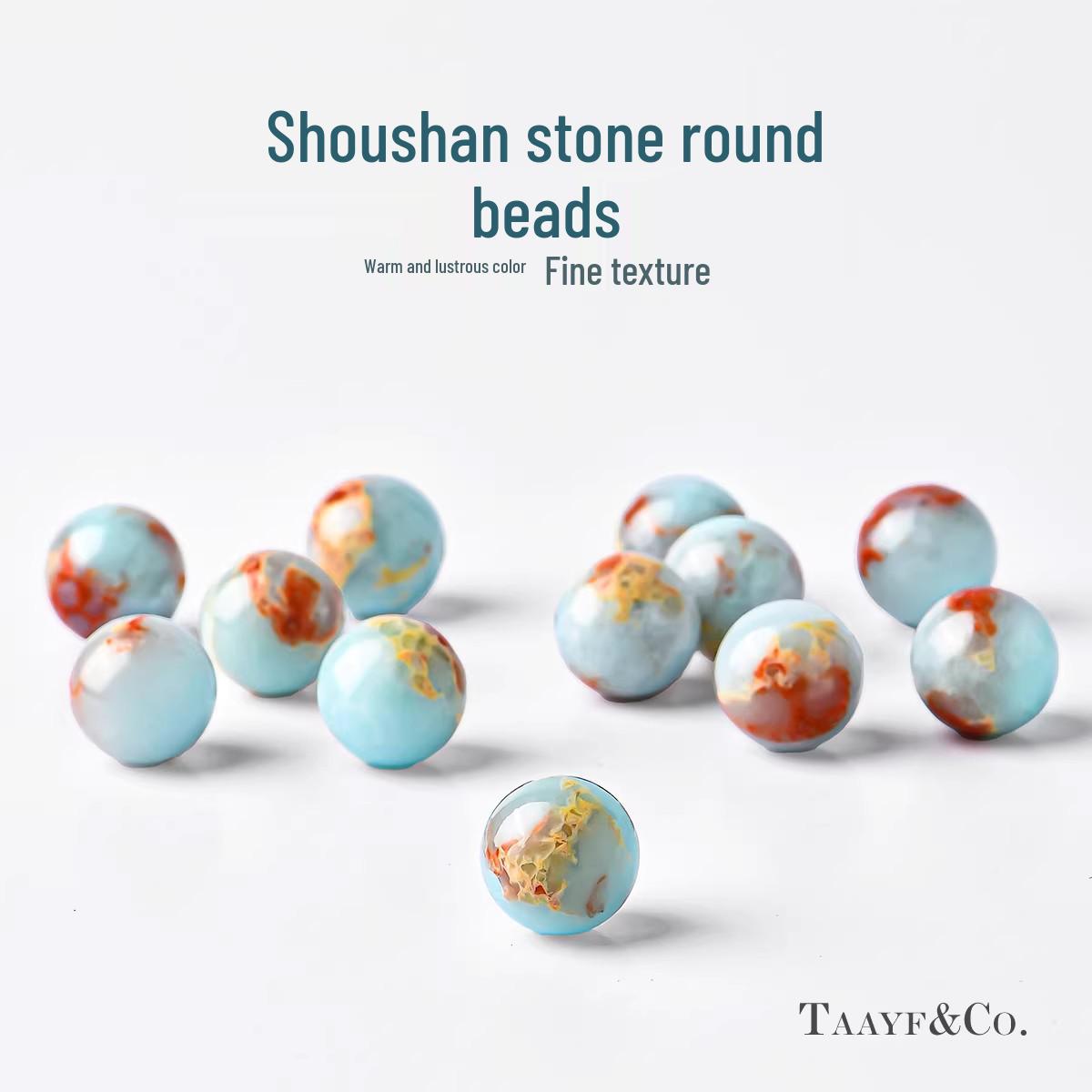 

Shoushan Stone Round Beads for DIY Jewelry Crafting - Bracelets, Necklaces, Wenwan Spacer Accessories. 4 mm