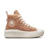 Converse All Star Move Move Trendy Versatile Casual Leather High Top Espadrilles Women's Pink